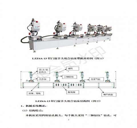 斷橋鋁門窗設(shè)備六頭鉆使用說明書